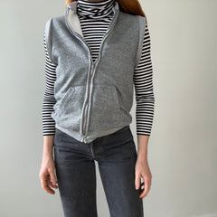 1980s Gray Insulated Zip Up Sweatshirt Vest