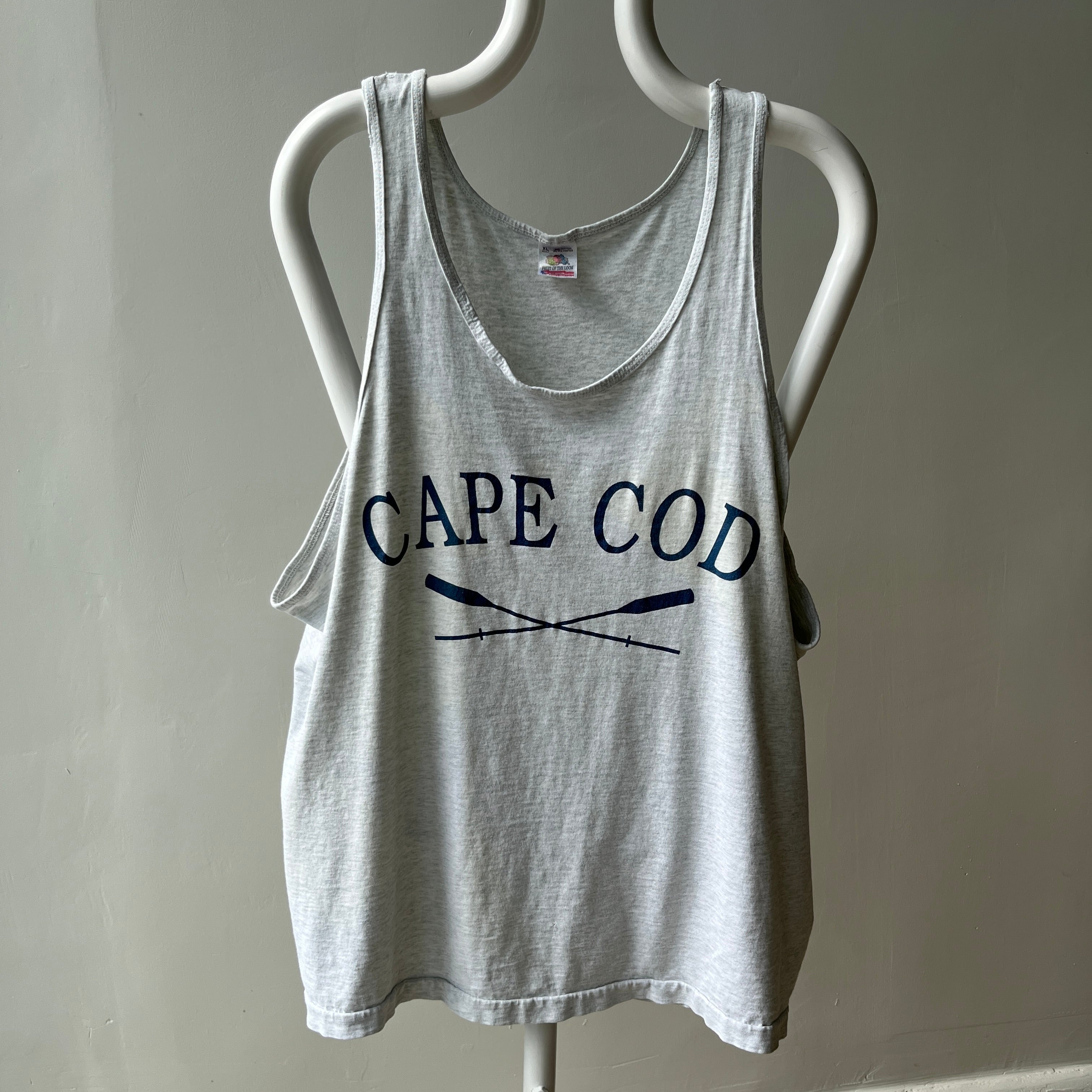 1980/90s Cape Code Tattered, Torn, Worn Cotton Tank Top