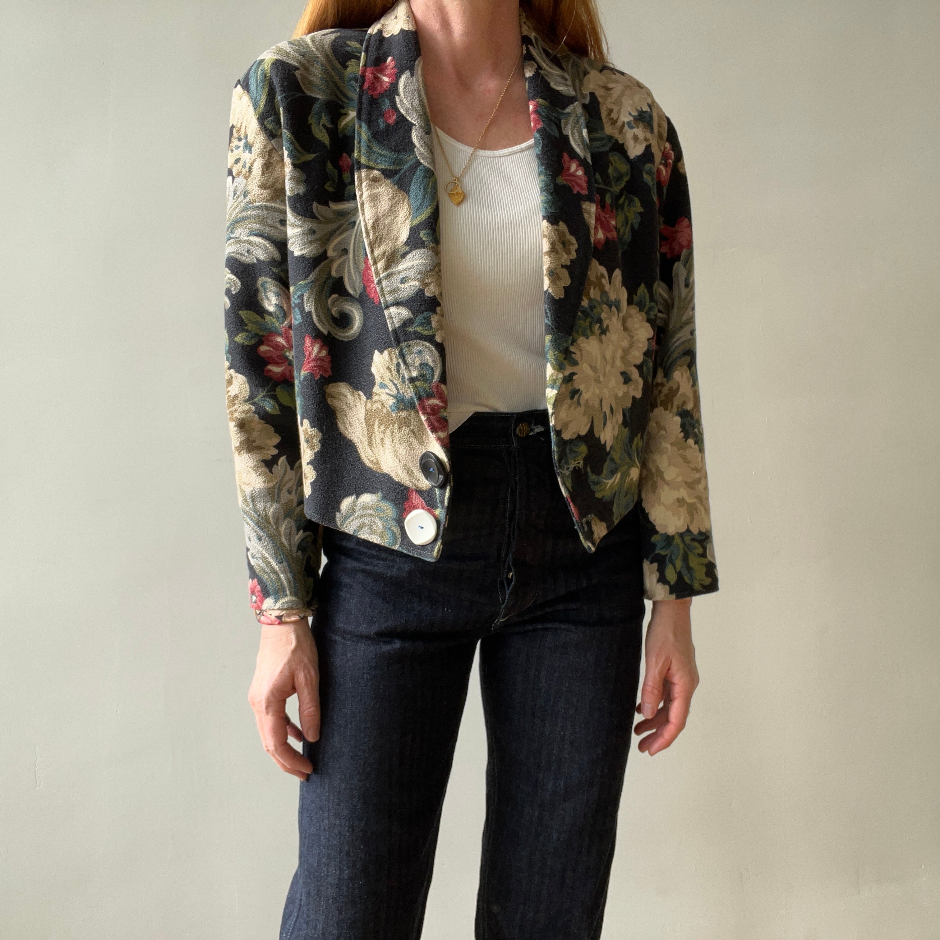 1980s Tapestry Floral Blazer - Silk Lined