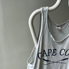 1980/90s Cape Code Tattered, Torn, Worn Cotton Tank Top