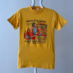 1979 Santee Firefighters Hot To Trot Half Marathon T Shirt with Sharpie!