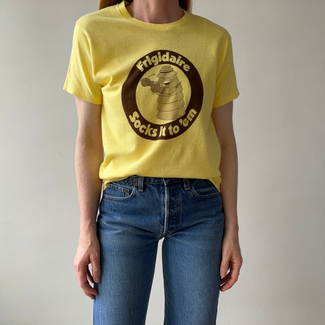 1970s Frigidaire "Socks It To 'Em" OLLLD Hanes (Check Out The Tag) T-Shirt