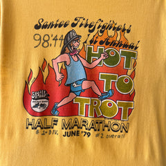 1979 Santee Firefighters Hot To Trot Half Marathon T Shirt with Sharpie!