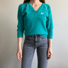 1970s Oeracoke Island V-Neck Sweatshirt by Collegiate Pacific