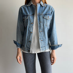 1980s Nicely Thrashed Niutou Denim Jean Jacket (Missing Left Chest Button)