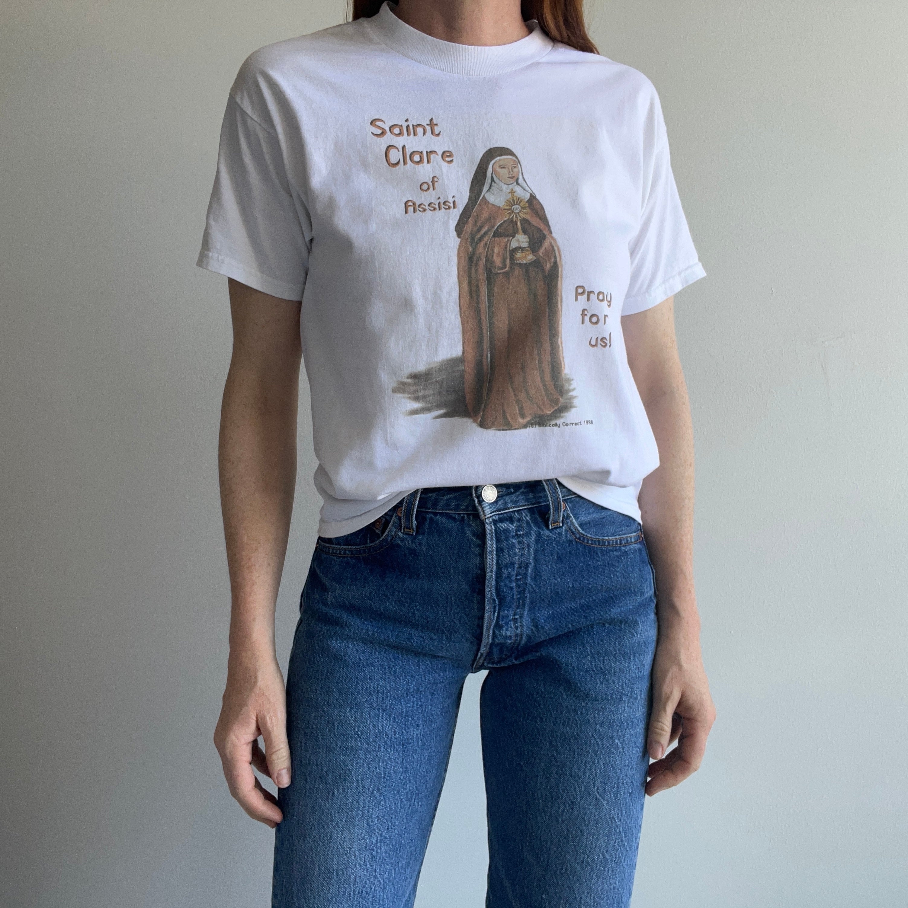 1998 Saint Clare of Assisi Pray For Us T-Shirt