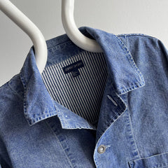 1989 Esprit Denim Jacket with Pinstriped Lining  - !!!