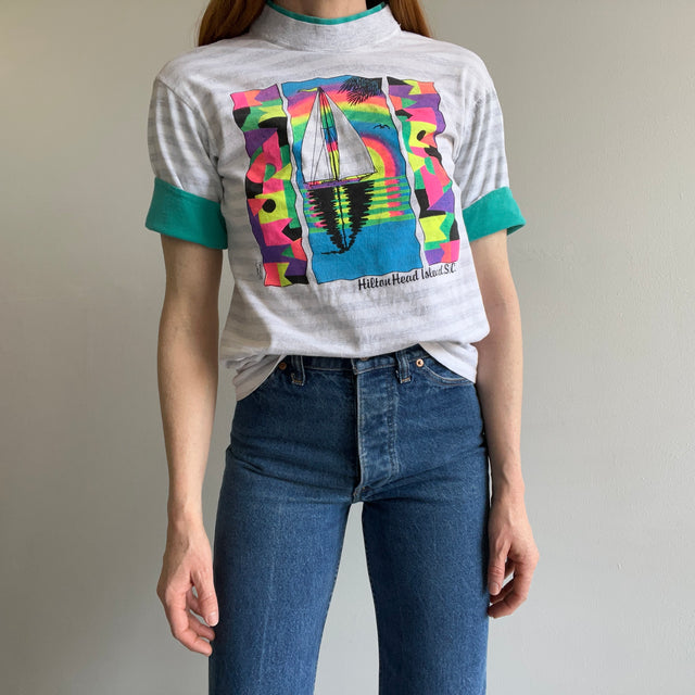 1991 Hilton Head Two Toned Cotton T-Shirt