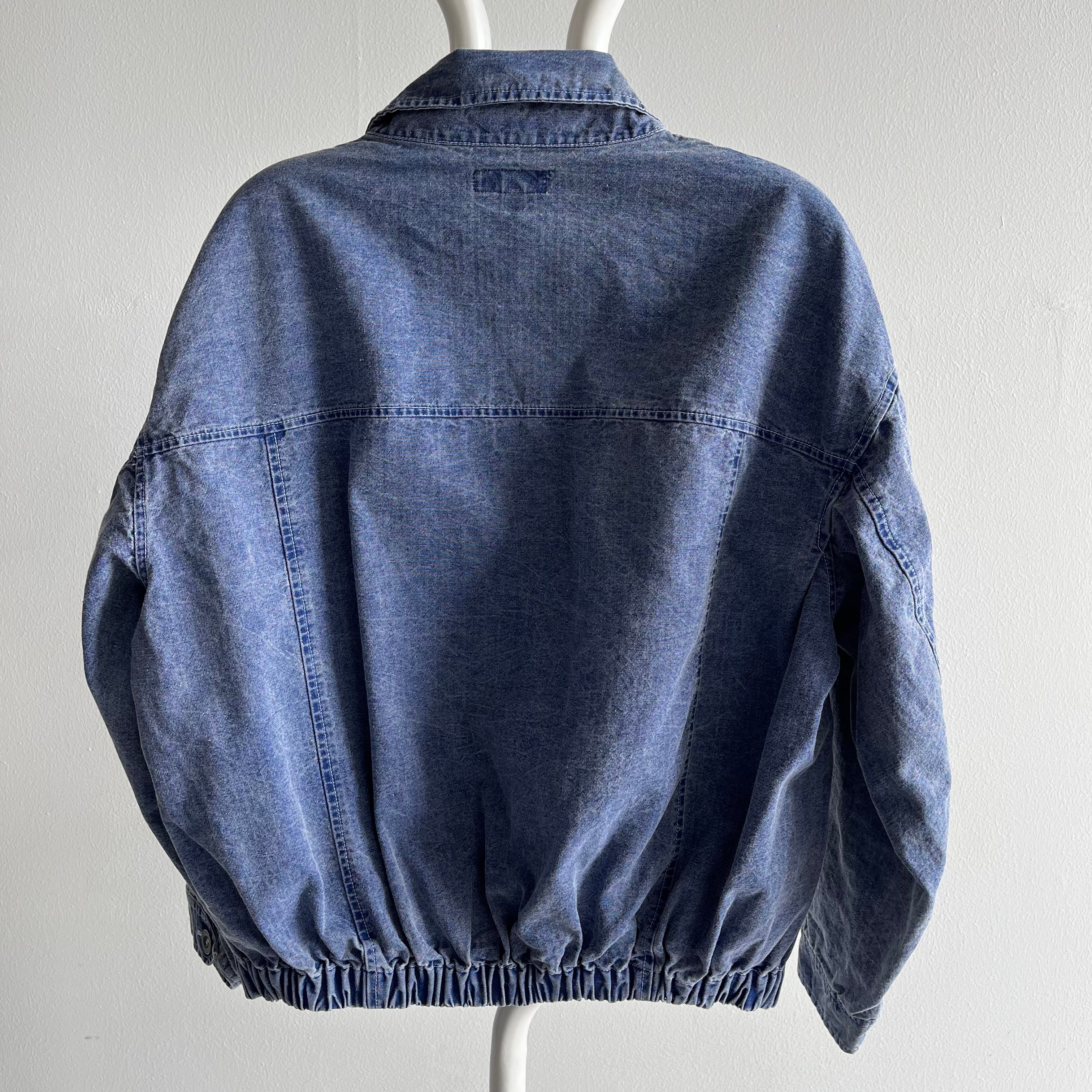 1989 Esprit Denim Jacket with Pinstriped Lining  - !!!