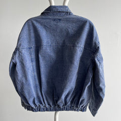 1989 Esprit Denim Jacket with Pinstriped Lining  - !!!