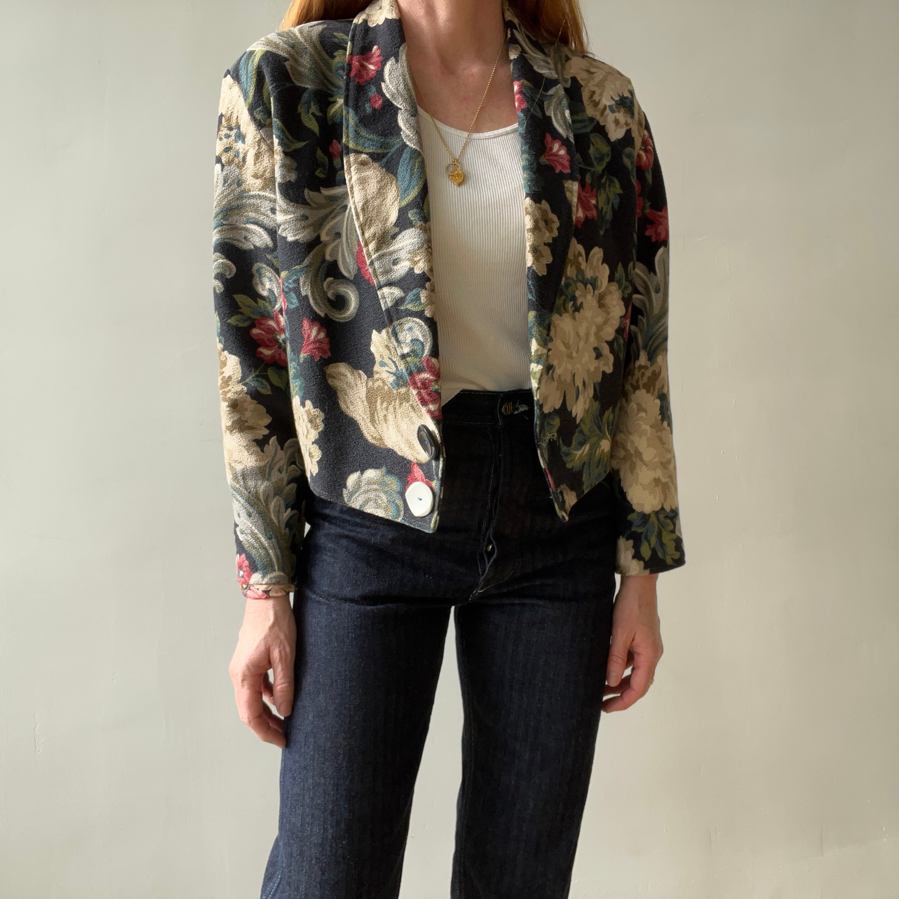 1980s Tapestry Floral Blazer - Silk Lined