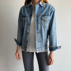 1980s Nicely Thrashed Niutou Denim Jean Jacket (Missing Left Chest Button)