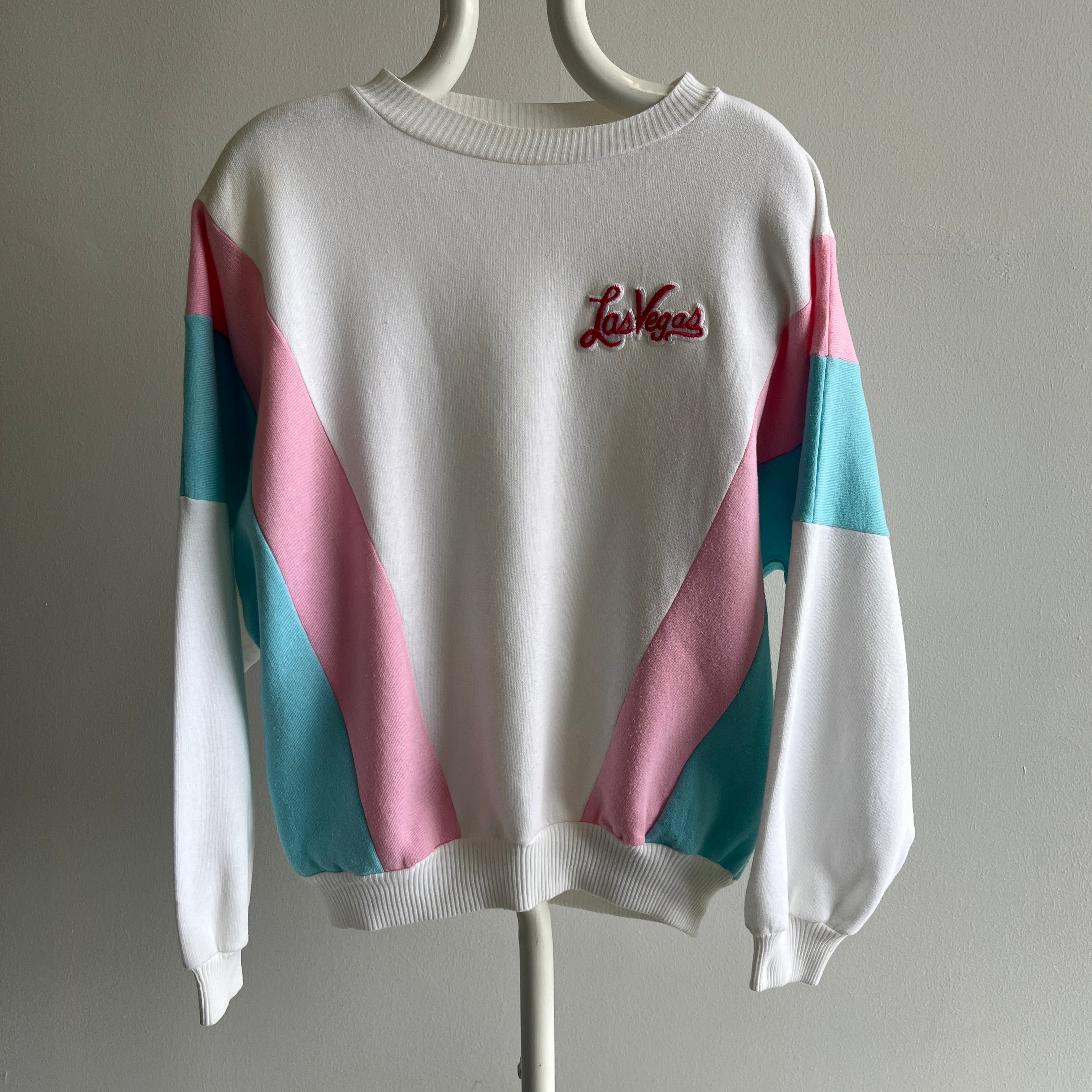 1980s Las Vegas Color Block Dolman Sleeve Incredible Sweatshirt