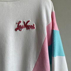 1980s Las Vegas Color Block Dolman Sleeve Incredible Sweatshirt