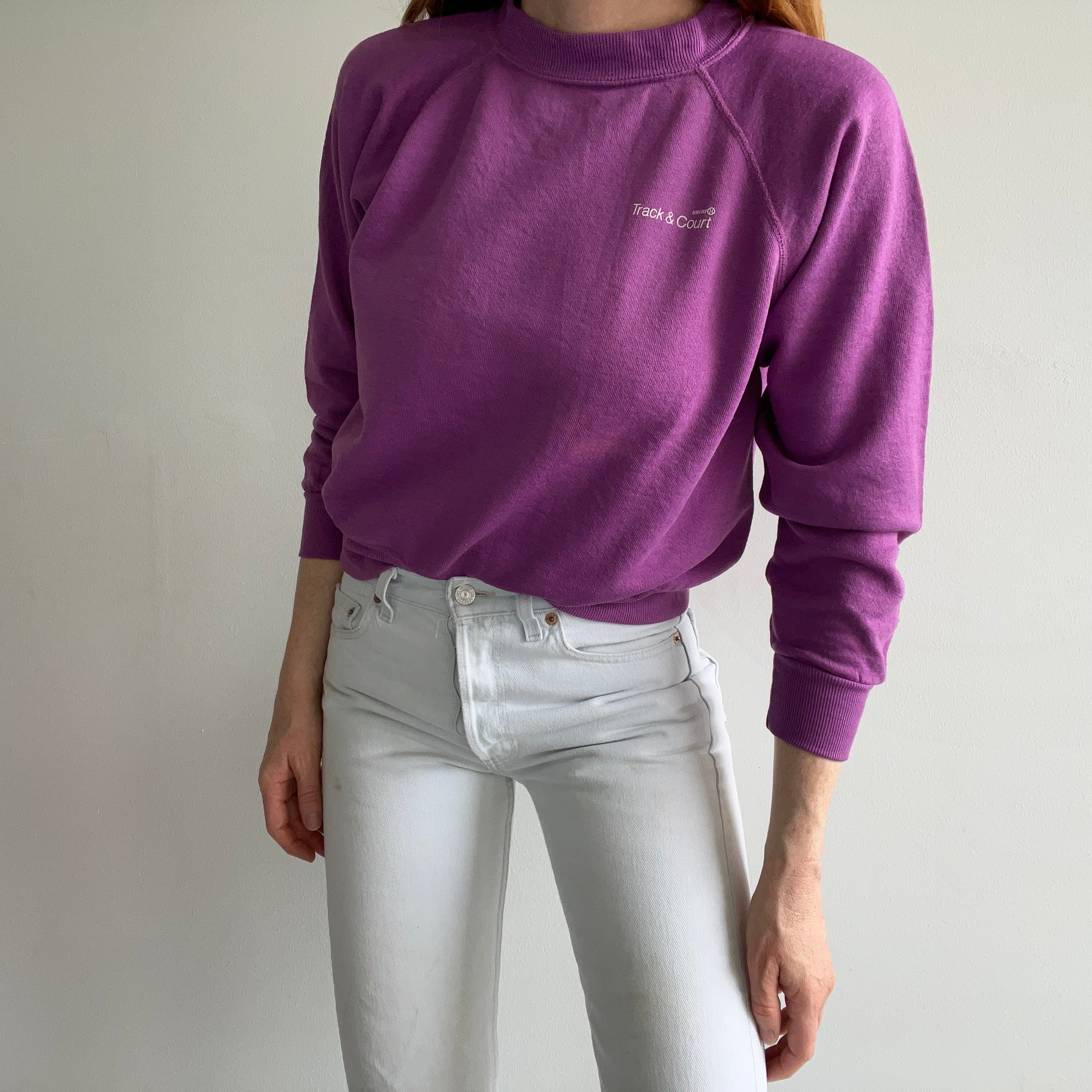 1970/80s Track and Court Shorter Purple Raglan