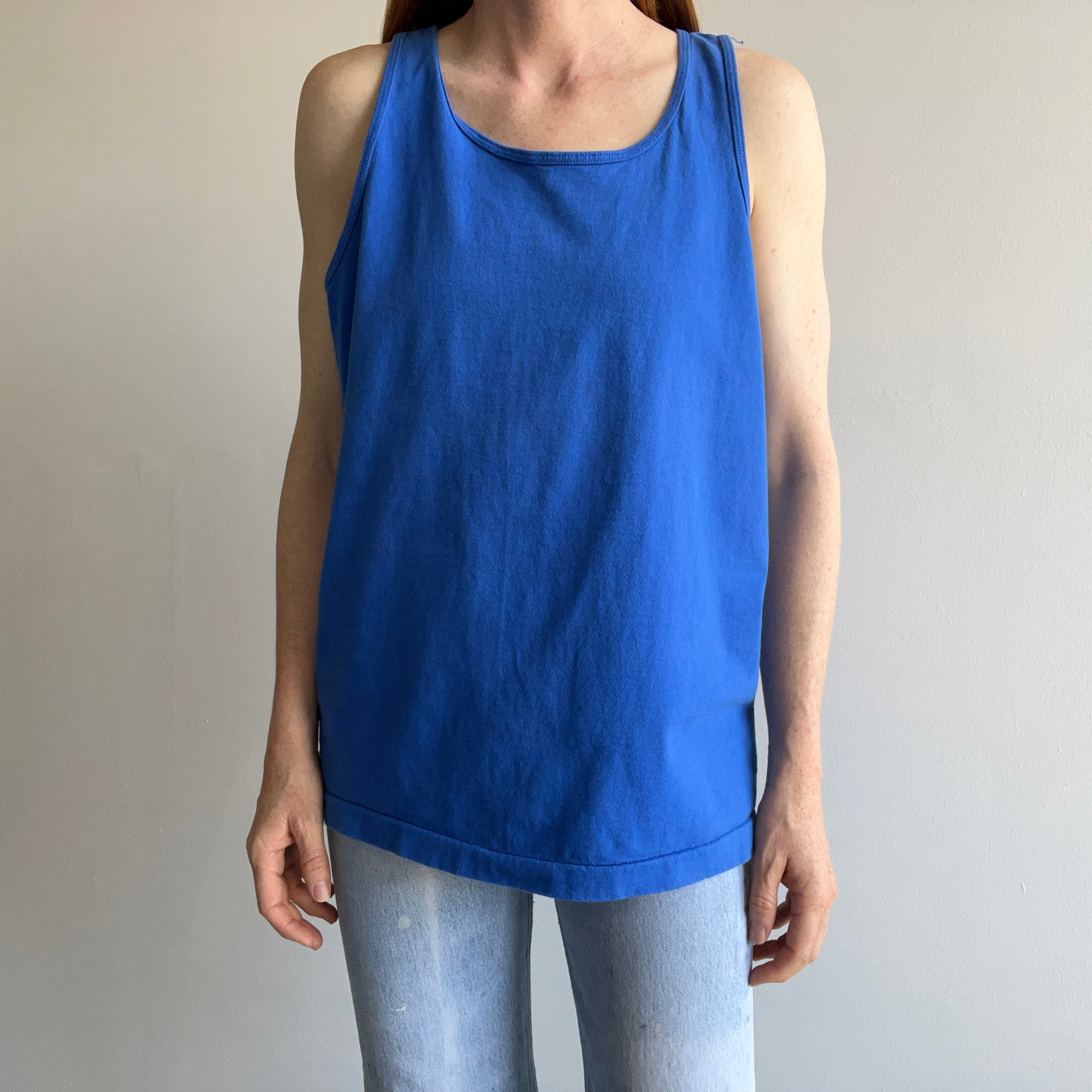 1980s Dodger Blue Cotton Tank Top by FOTL