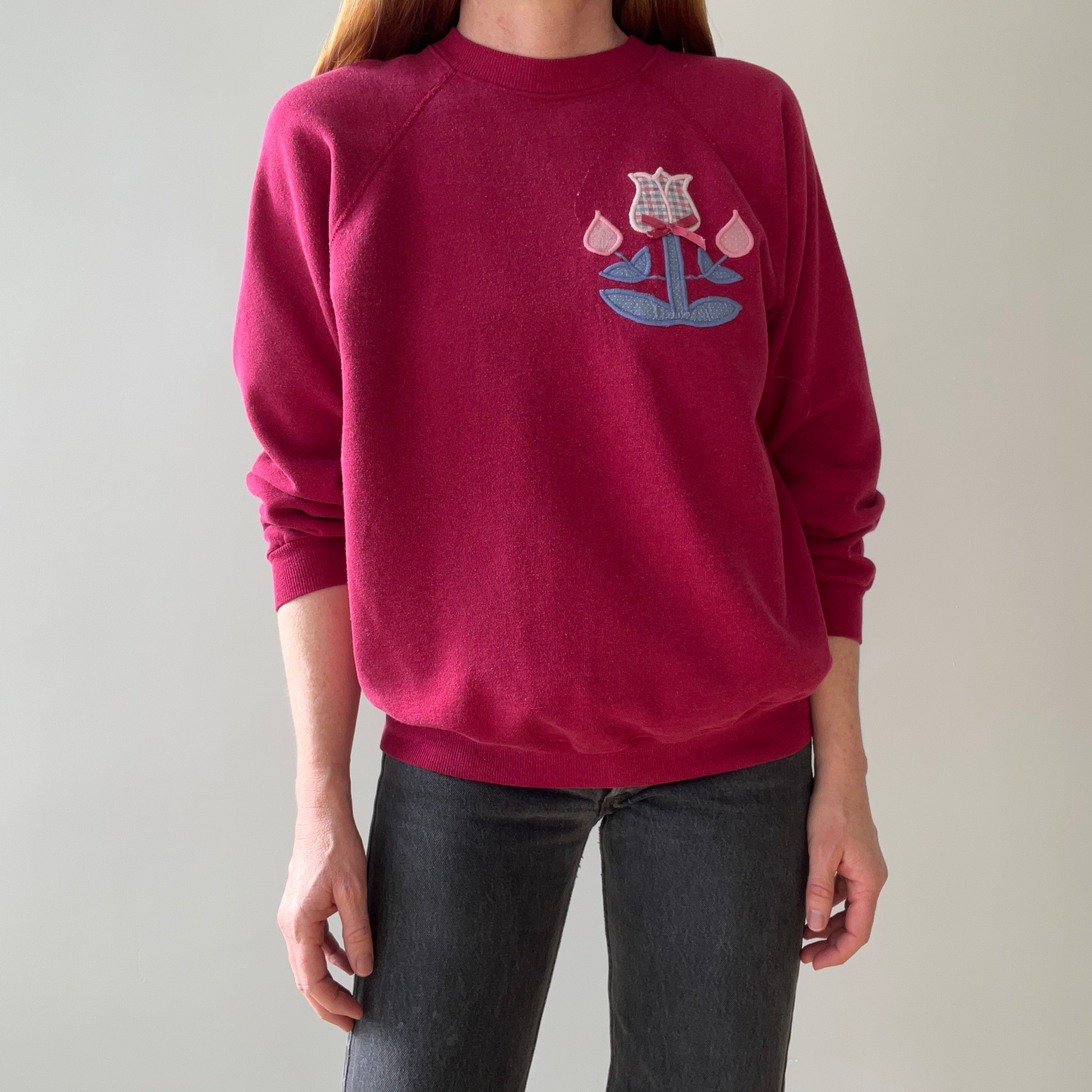 1980s DIY Flower Sweatshirt