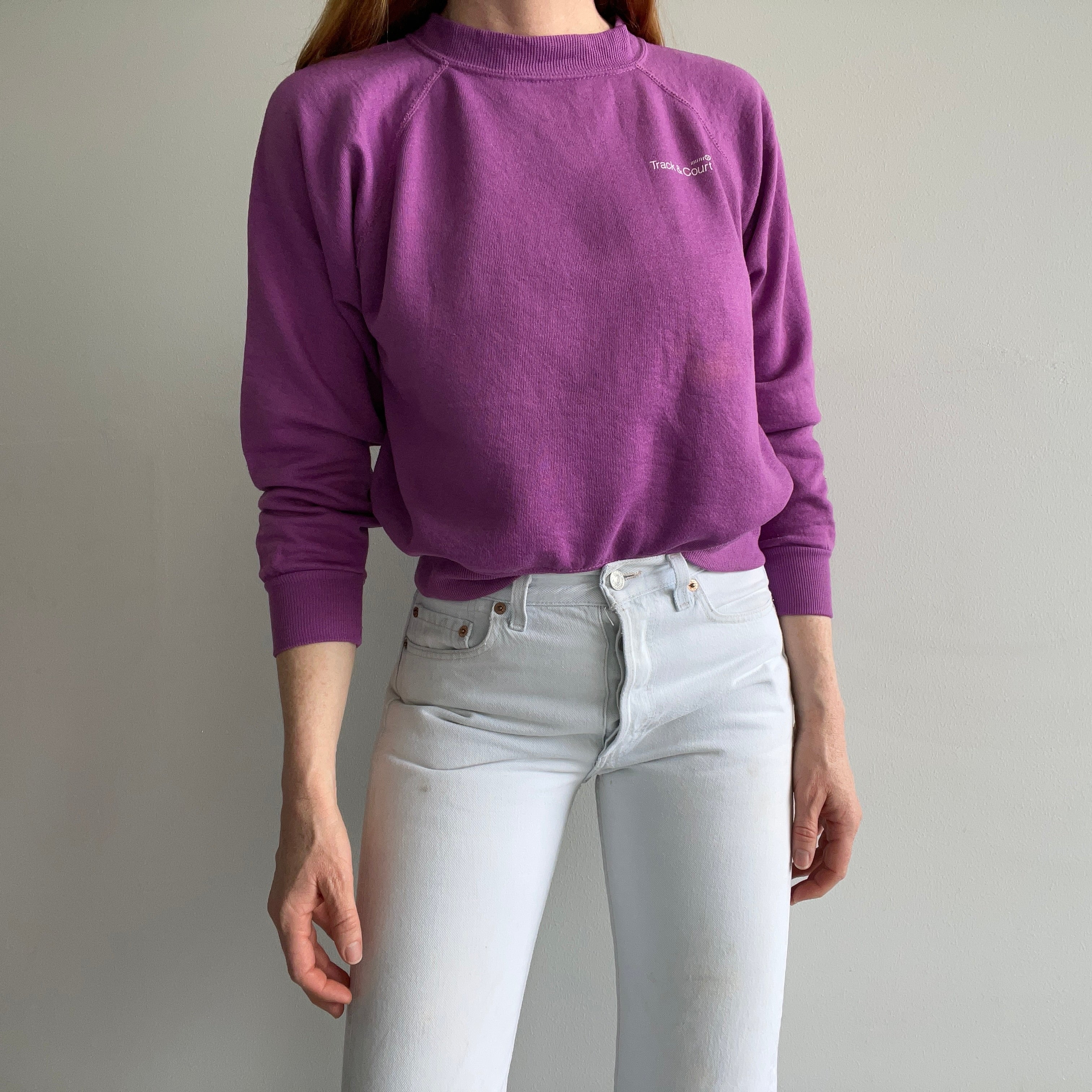 1970/80s Track and Court Shorter Purple Raglan