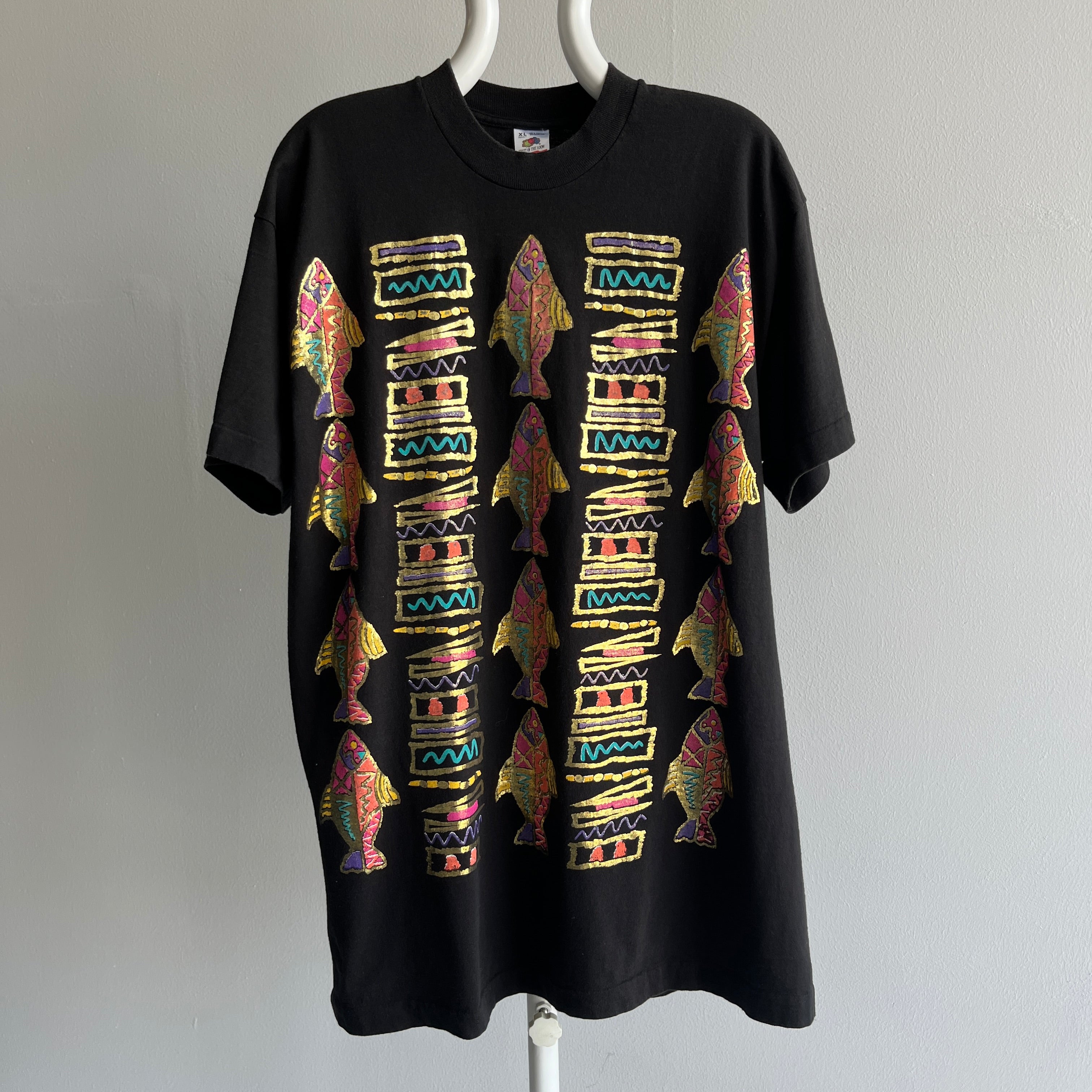 1980s Metallic Gold Fish Graphic T-Shirt