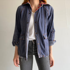 1970s Super Slouchy Lightweight Denim Cotton Chore Coat