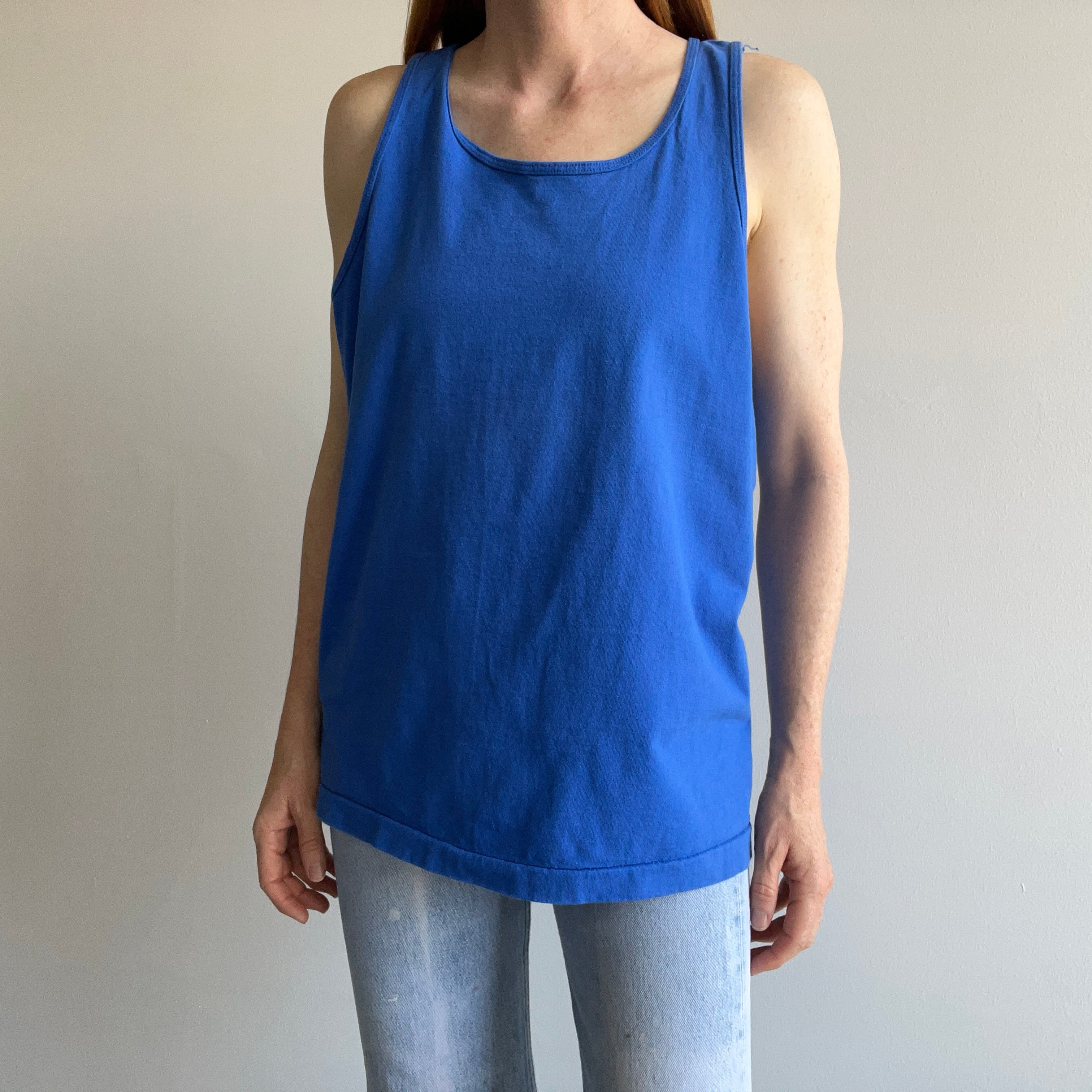 1980s Dodger Blue Cotton Tank Top by FOTL