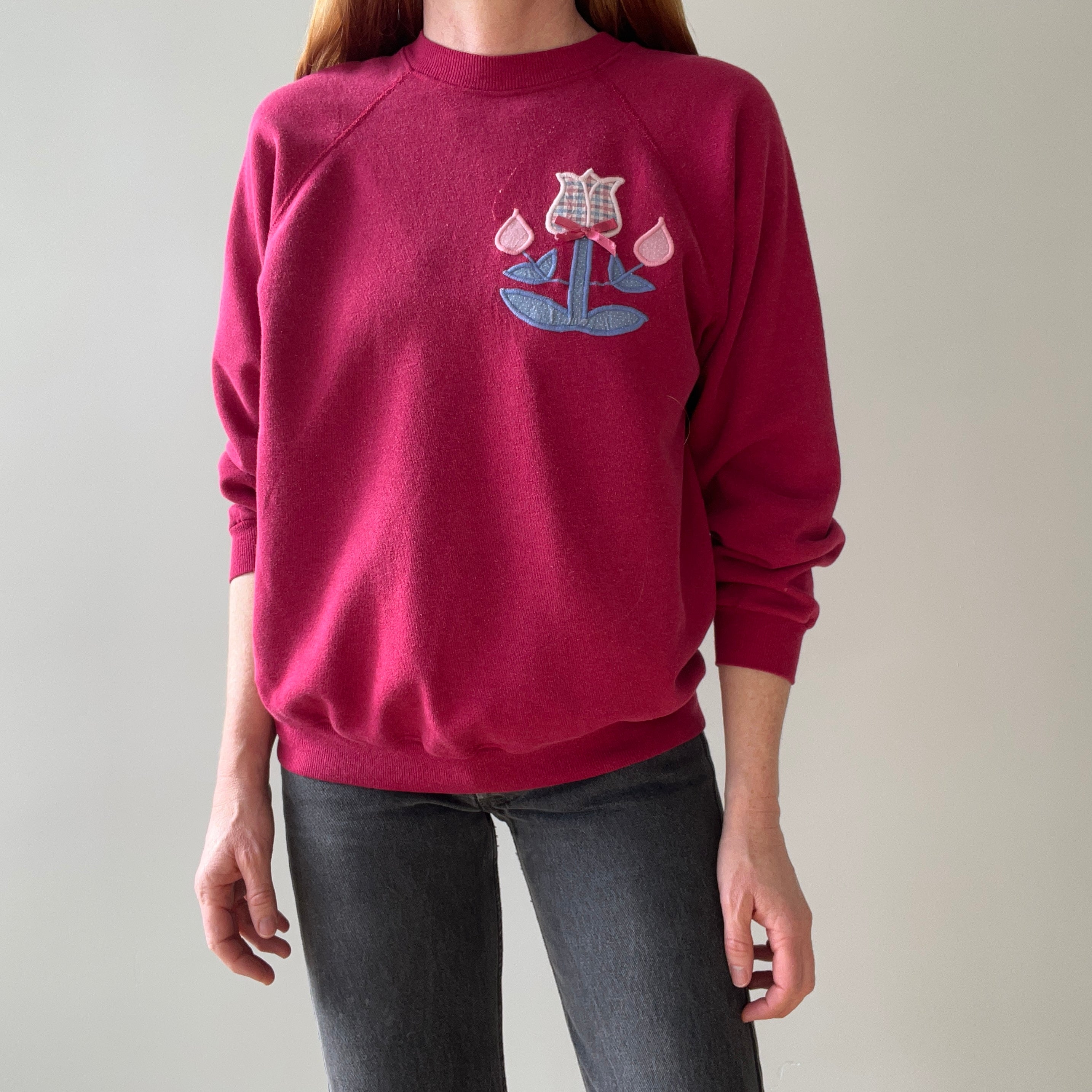 1980s DIY Flower Sweatshirt