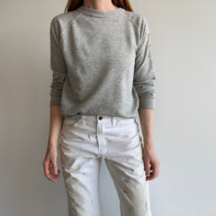 1970s Super Thin and Paint Stained Blank Gray Raglan - !!!!