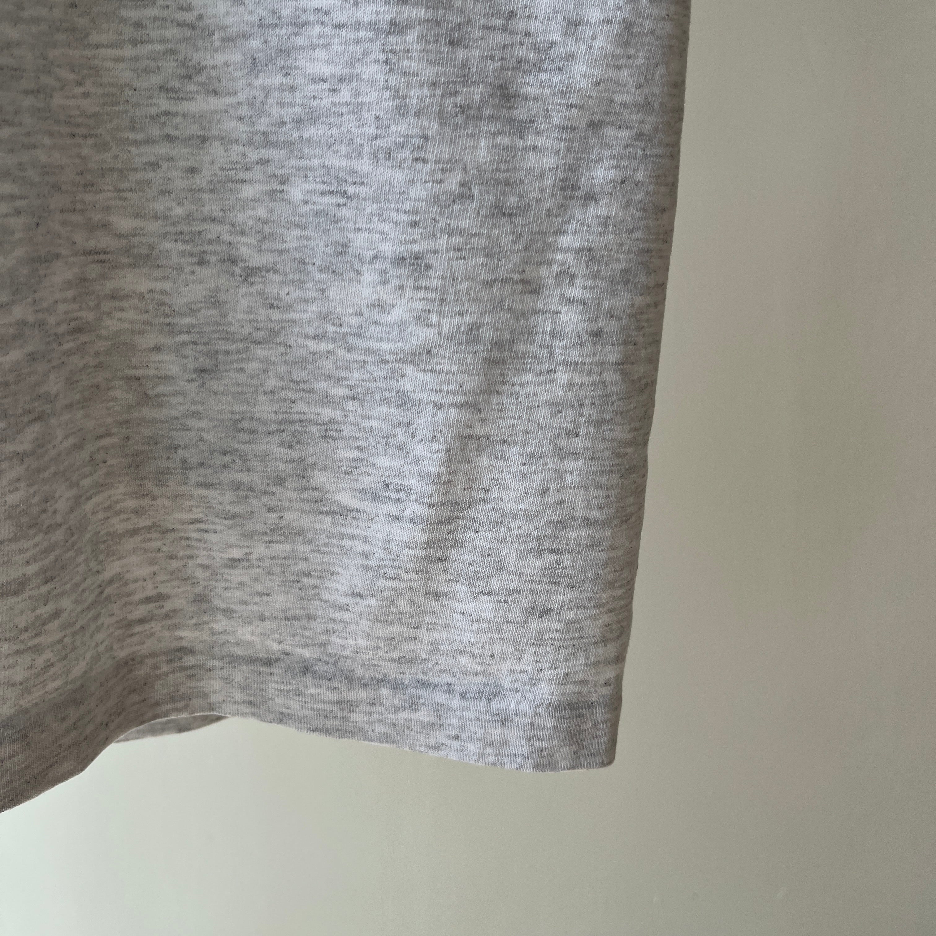 1980s Blank Light Gray Thin Single Stitch T-Shirt