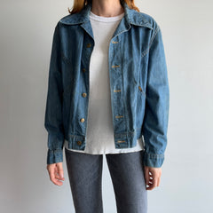 1970s Pleated Lee Lightweight Denim Jean Jacket - OH My