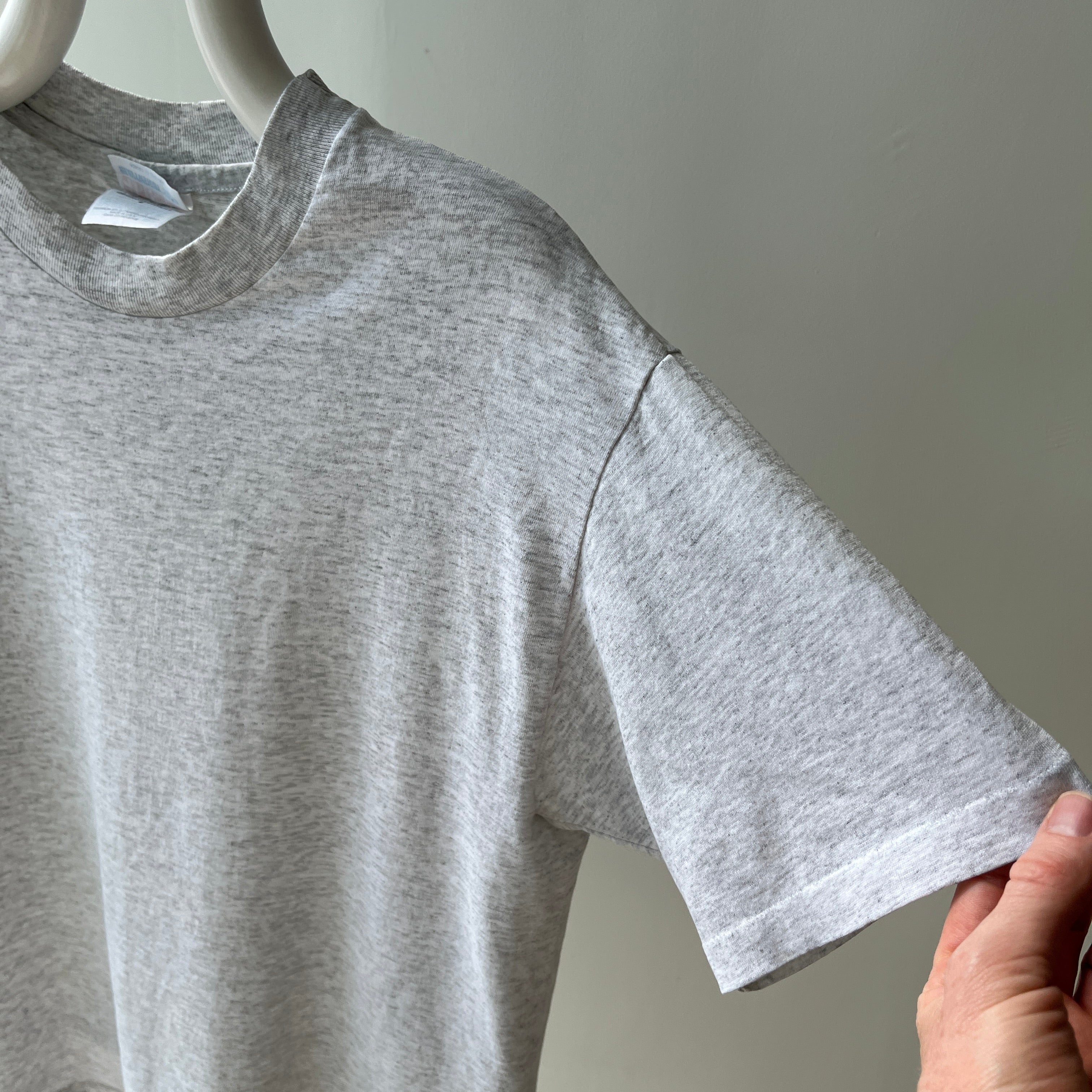 1980s Blank Light Gray Thin Single Stitch T-Shirt