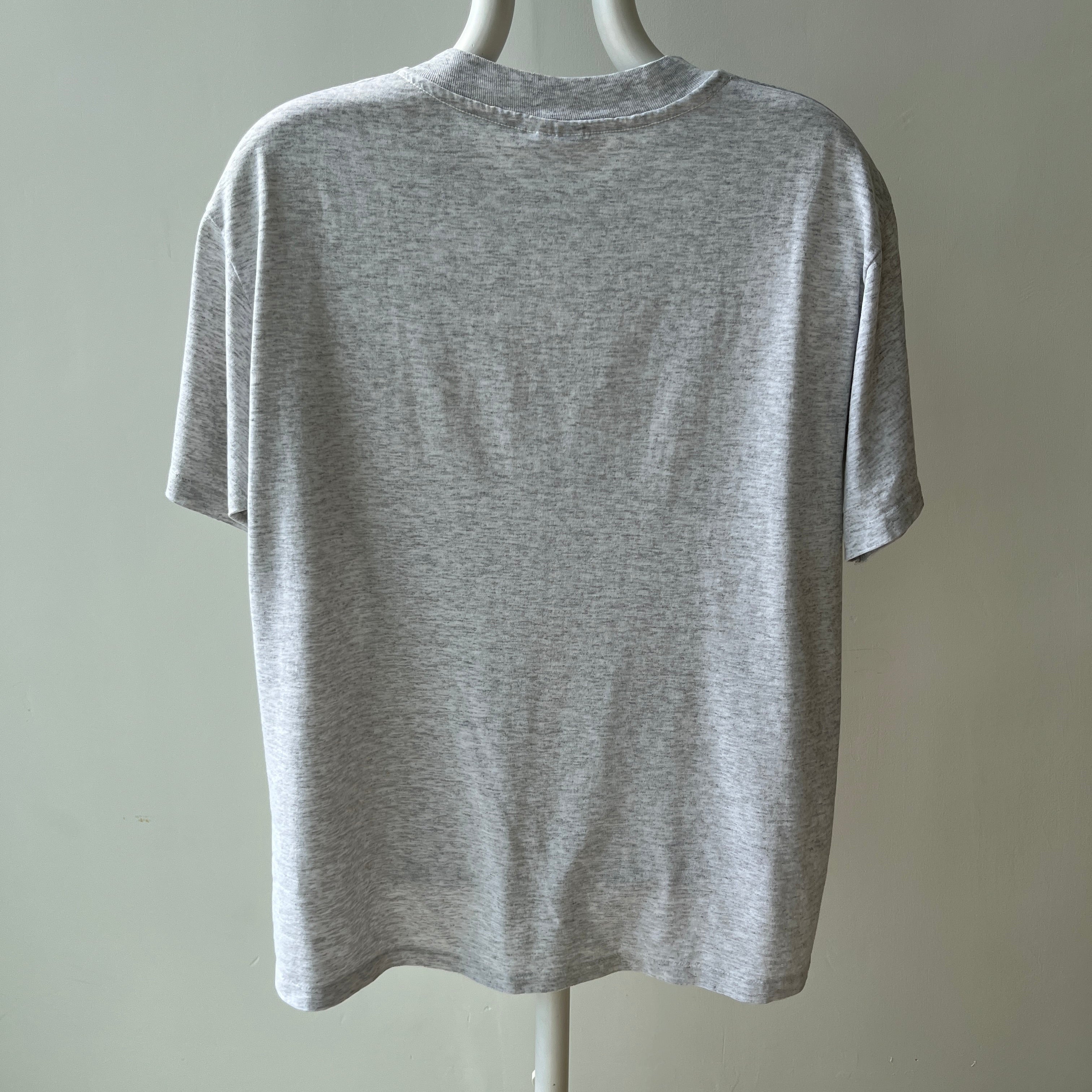 1980s Blank Light Gray Thin Single Stitch T-Shirt