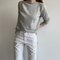 1970s Super Thin and Paint Stained Blank Gray Raglan - !!!!