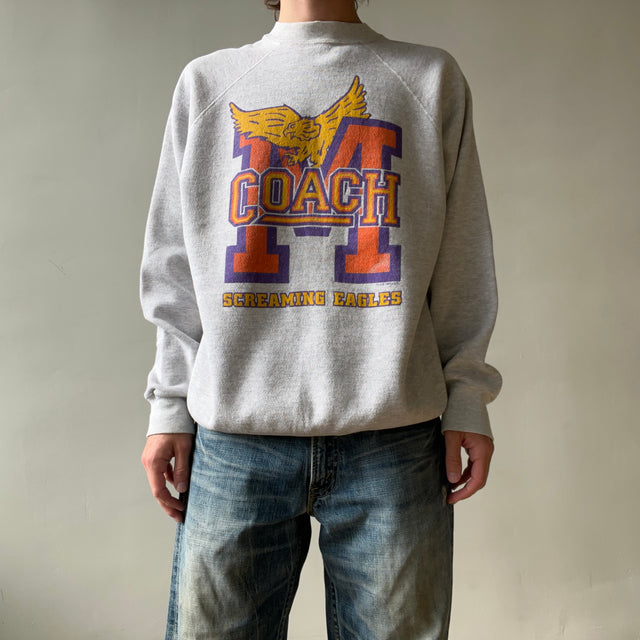 1993 Grey Screaming Eagles Coach Raglan Sweatshirt