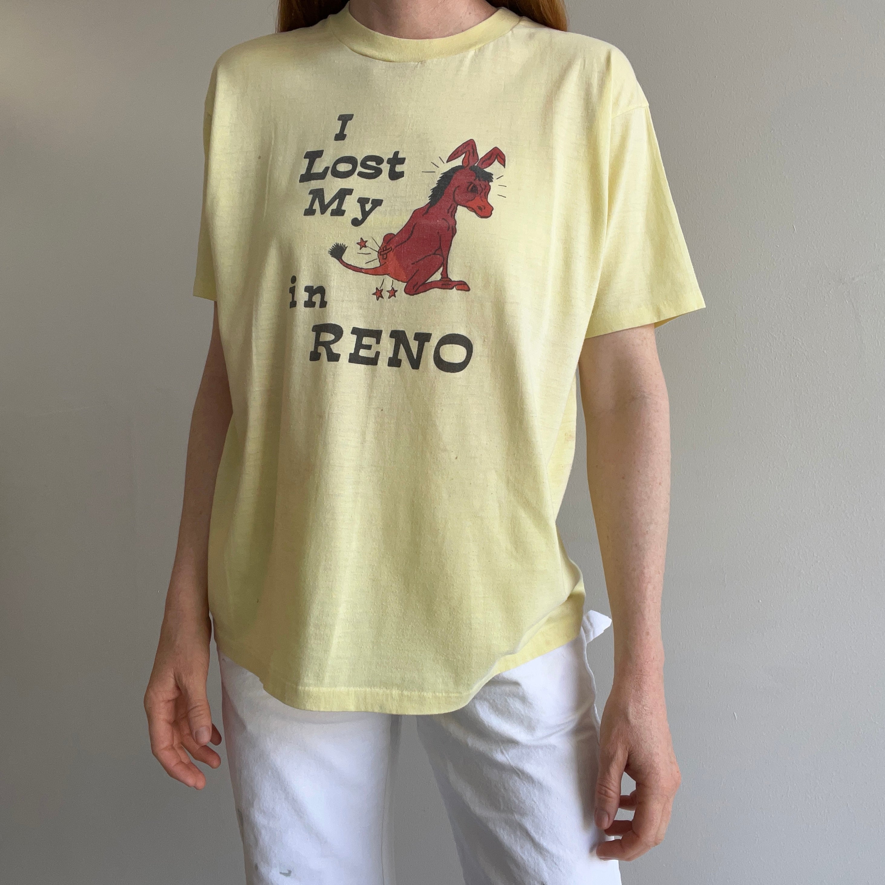 1970s I Loss My Ass in Reno T-Shirt