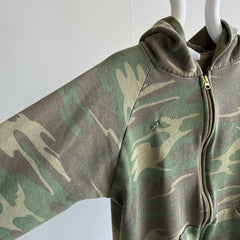 1980s Signal Brand Soft Faded Camo Zip Up Hoodie