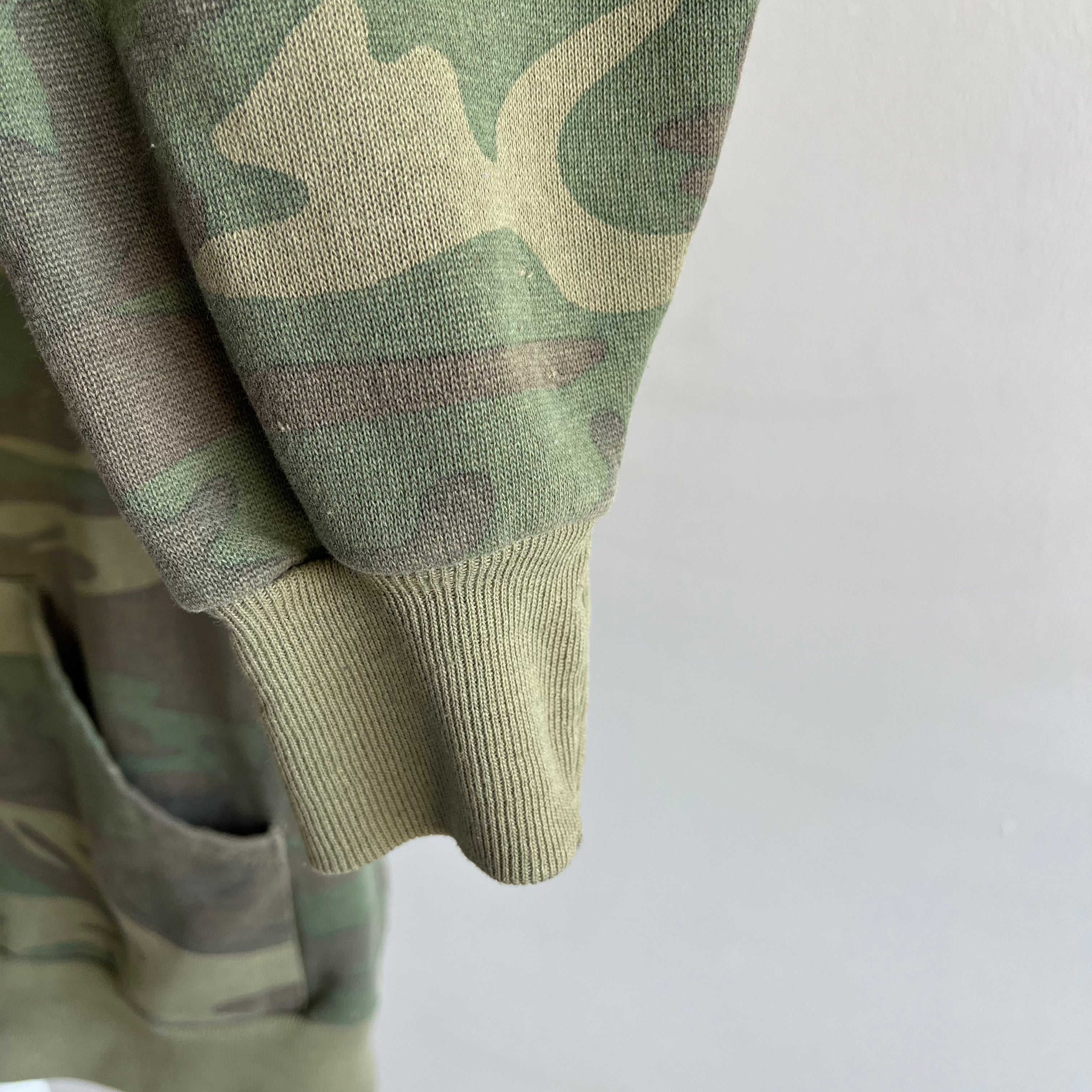 1980s Signal Brand Soft Faded Camo Zip Up Hoodie