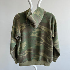 1980s Signal Brand Soft Faded Camo Zip Up Hoodie