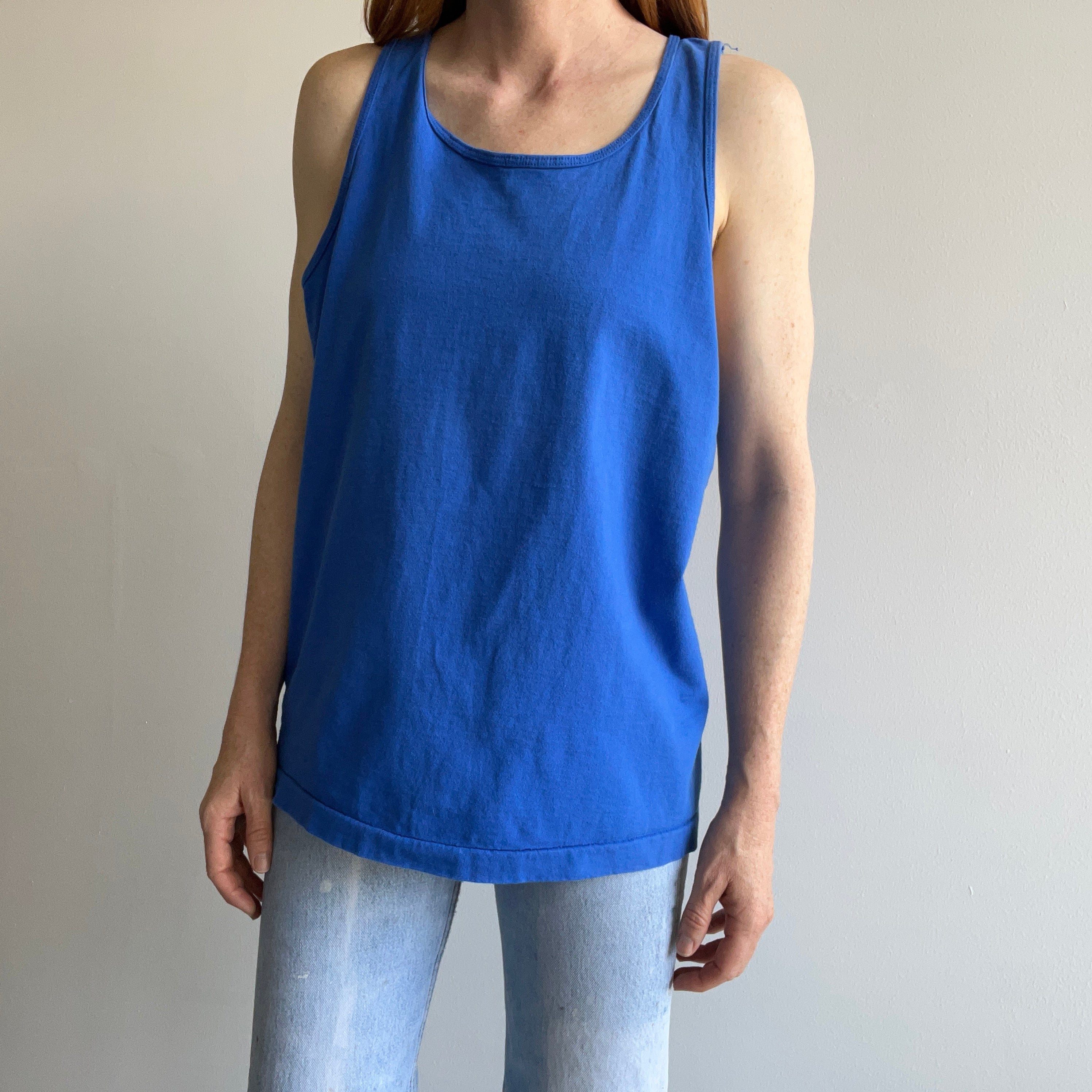 1980s Dodger Blue Cotton Tank Top by FOTL