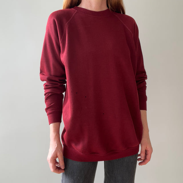 1970s Rusty Burgundy Raglan - Soft Soft Soft