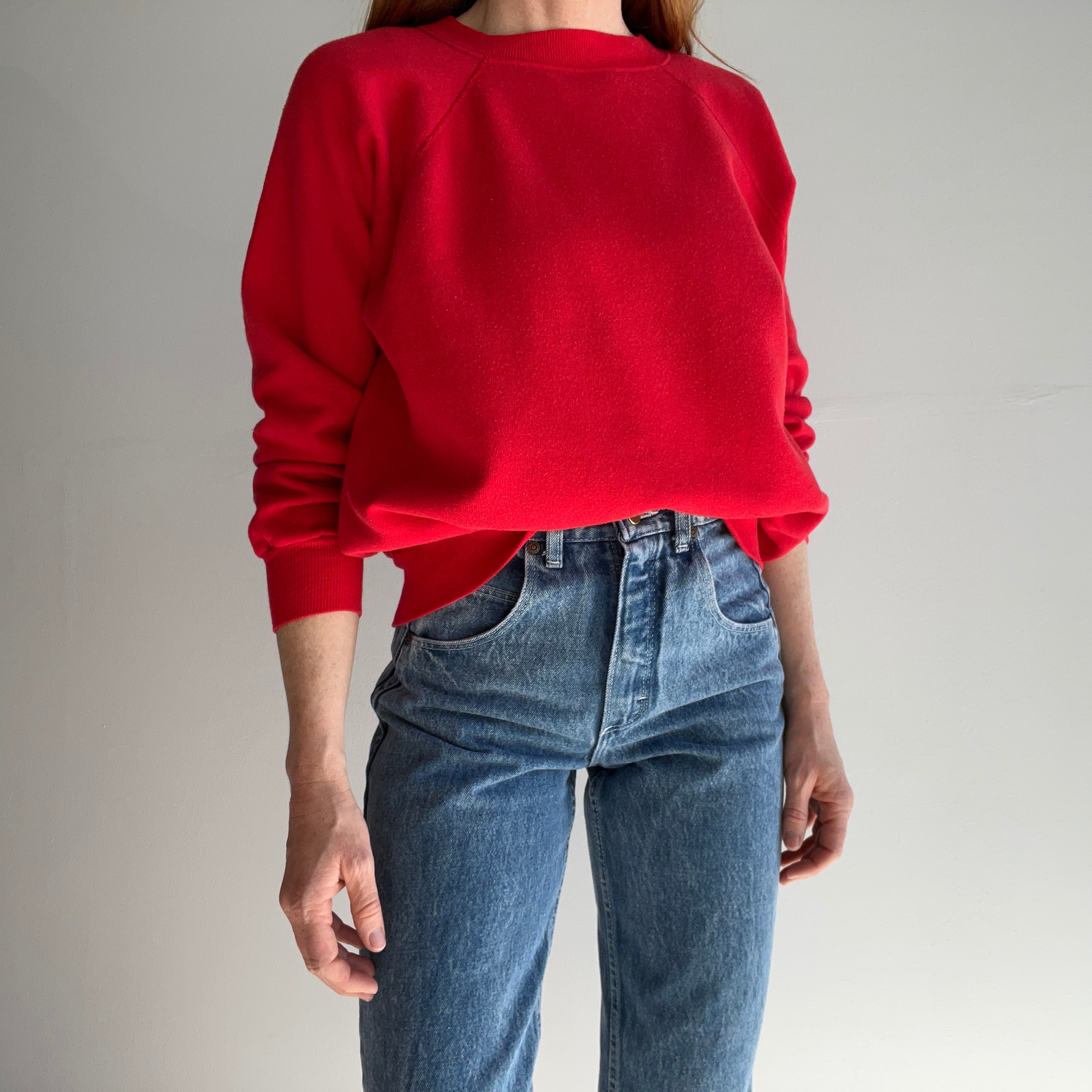 1980s Lipstick Red Raglan by Pannill - Swoooooon