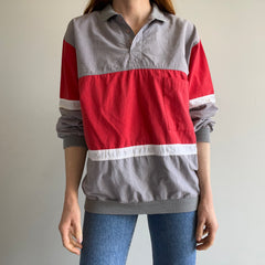 1980s Color Block Lightweight (Sweat?) Shirt