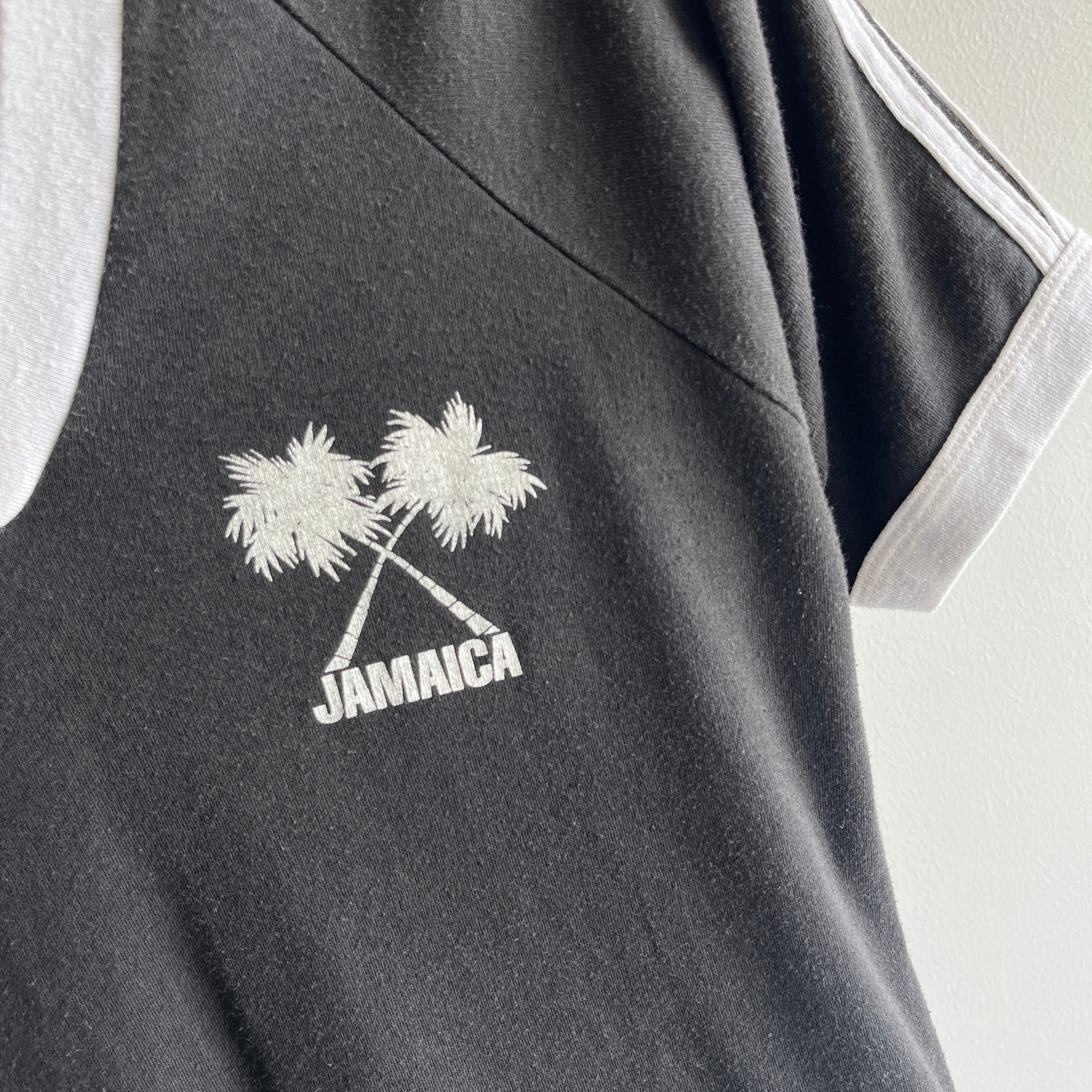 1970/80s Jamaica V-Neck Ring T-Shirt