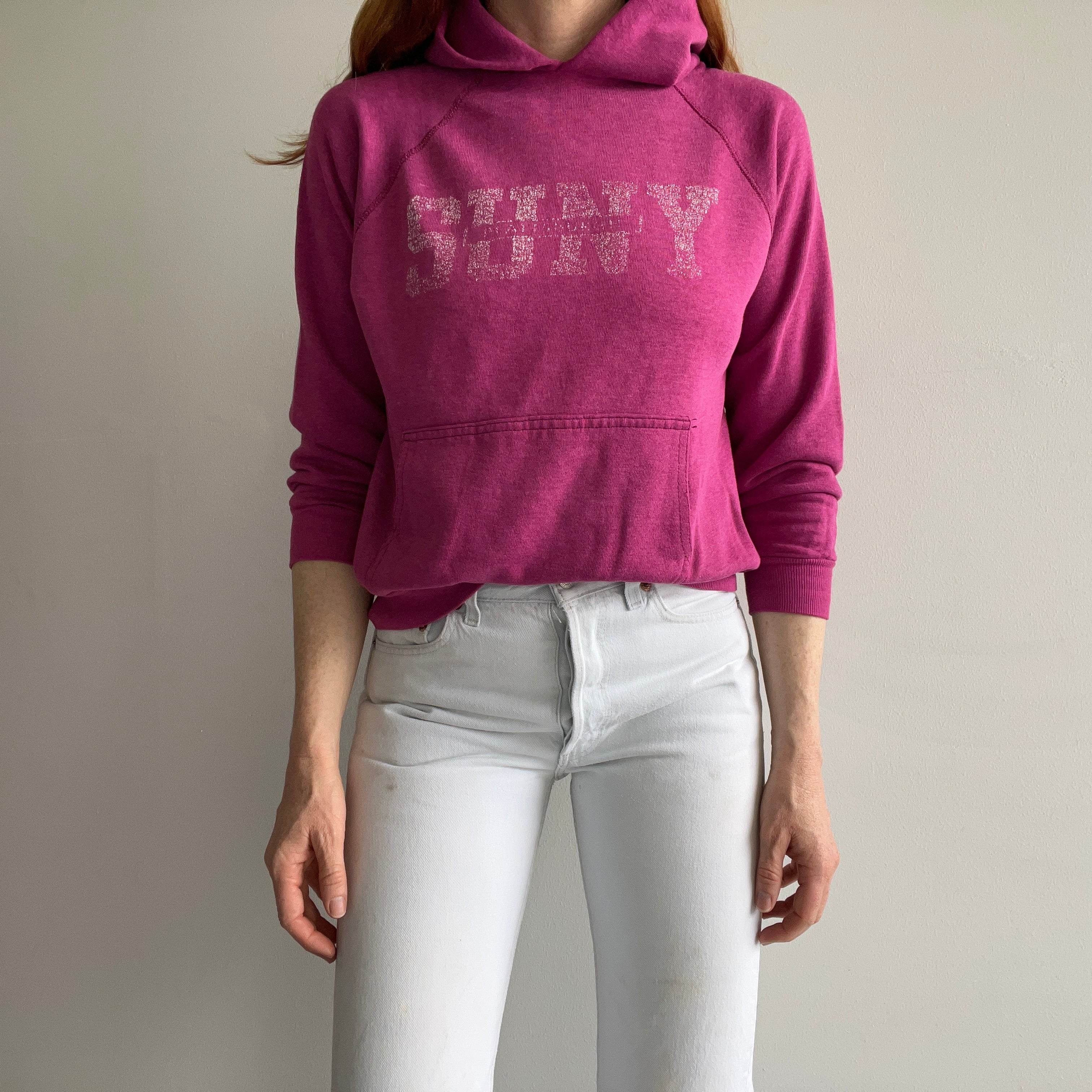 1980s SUNY Thin and Slouchy Hoodie - WOWOW