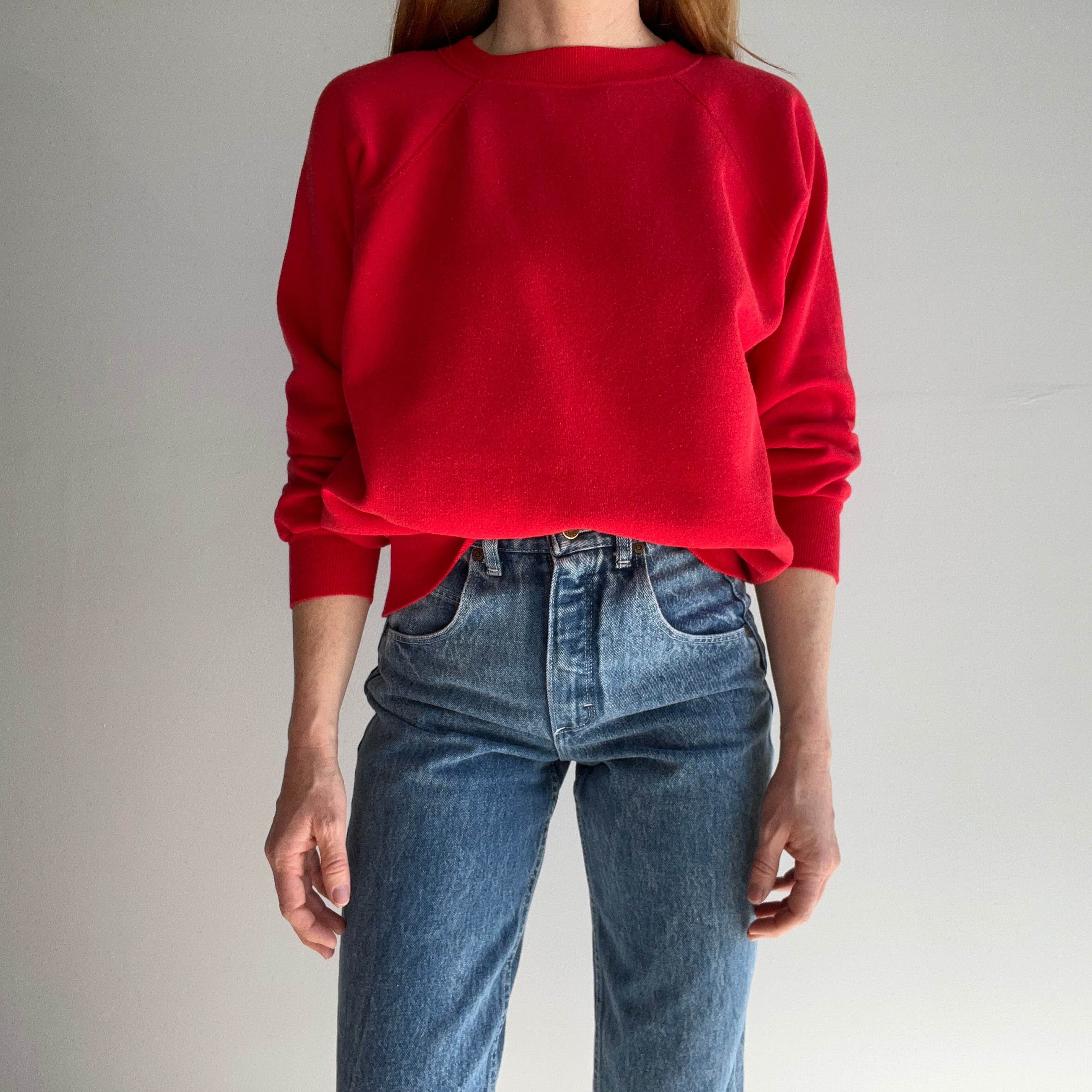 1980s Lipstick Red Raglan by Pannill - Swoooooon