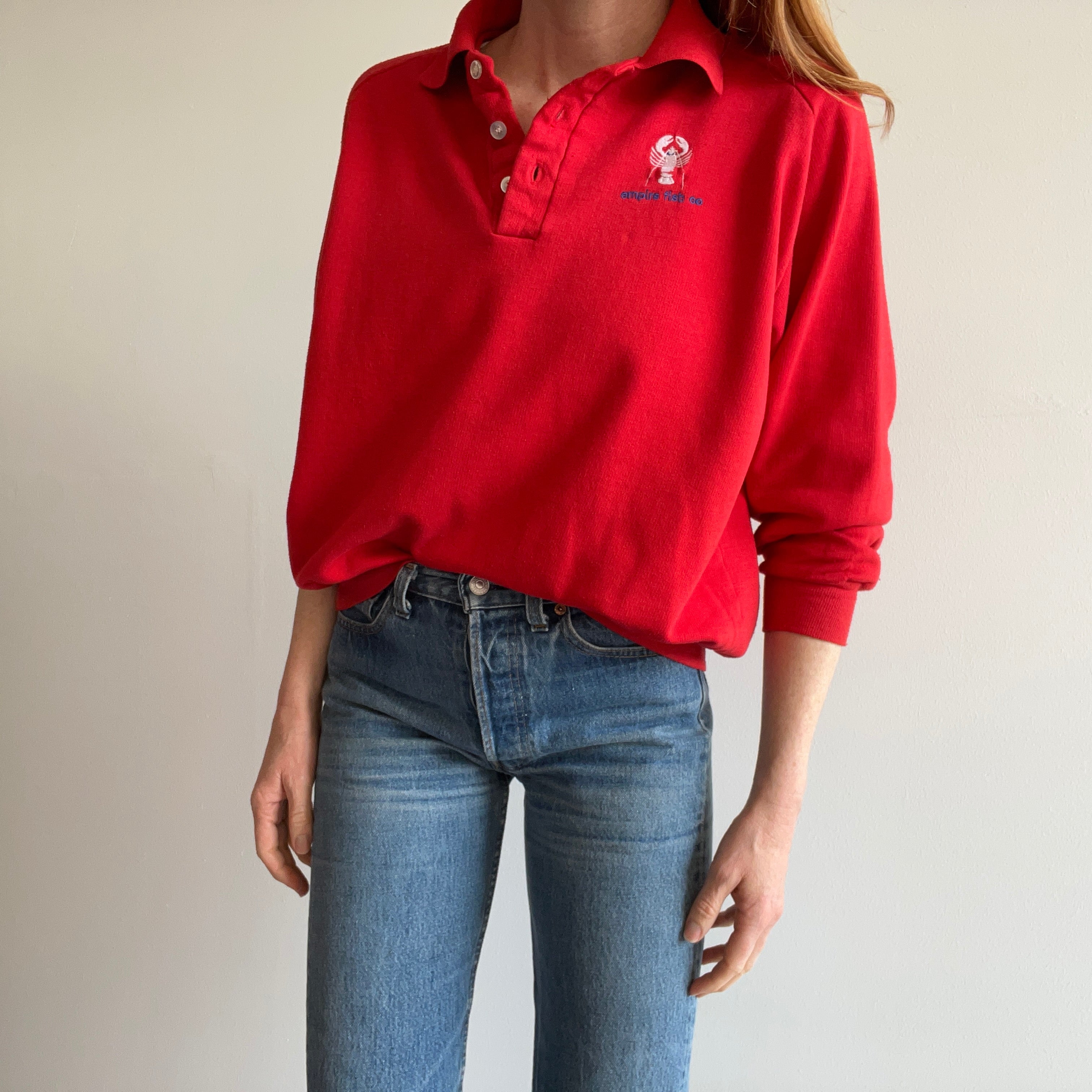 1980s Empire Fish Co Polo Sweatshirt