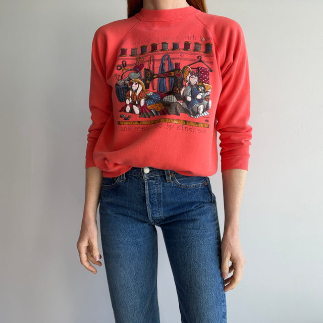 1980s "Friendship is Sewn with love and measured by kindness" Cheeseball Sweatshirt