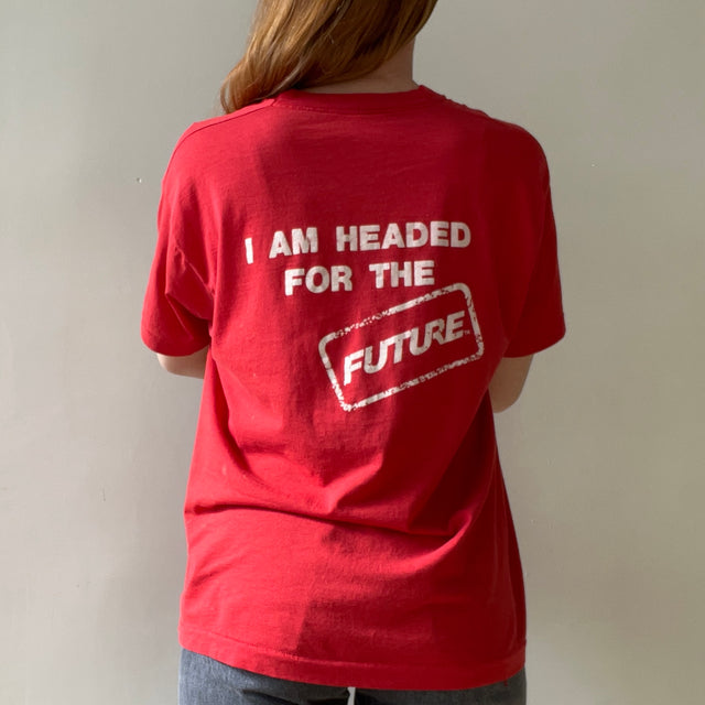 1980s Red Northeast I Am Headed For The Future T Shirt