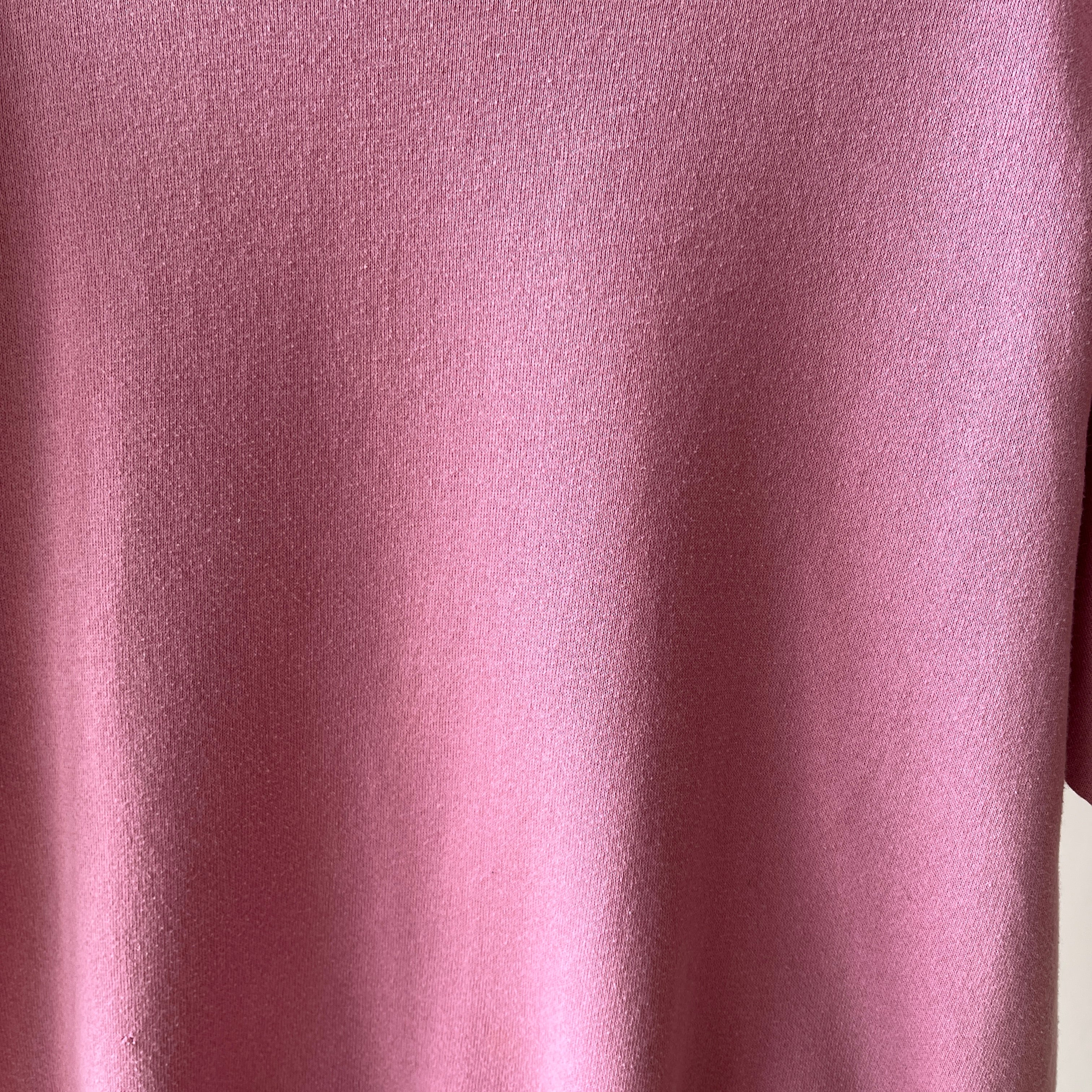 1980s/90s Pastel Pink Short Sleeve Sweatshirt