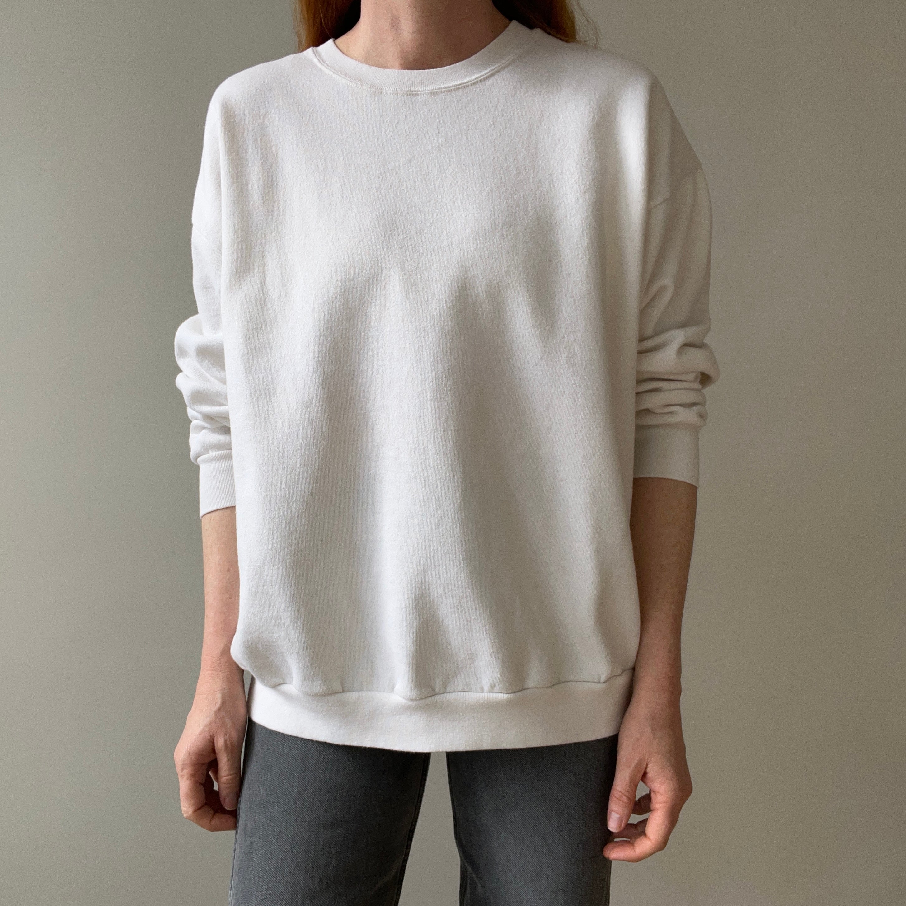 1990s Naturally Off White Cozy Sweatshirt - Great Shape