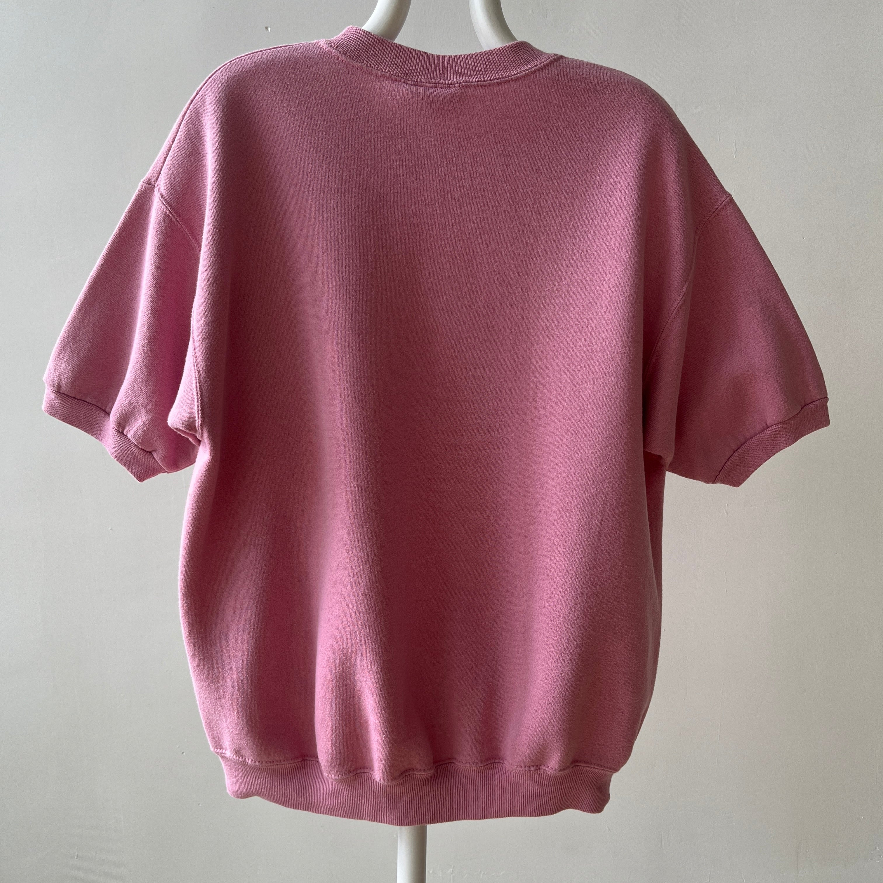 1980s/90s Pastel Pink Short Sleeve Sweatshirt